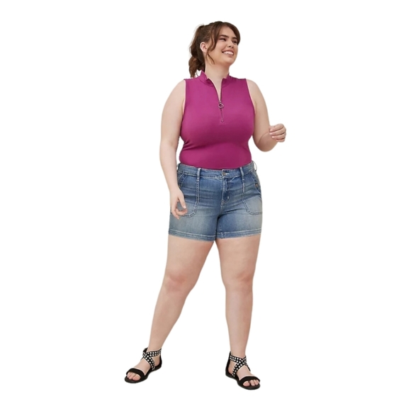 NEW! Torrid FOXY MOCK NECK ZIP UP TANK Sz 1x - Picture 5 of 9